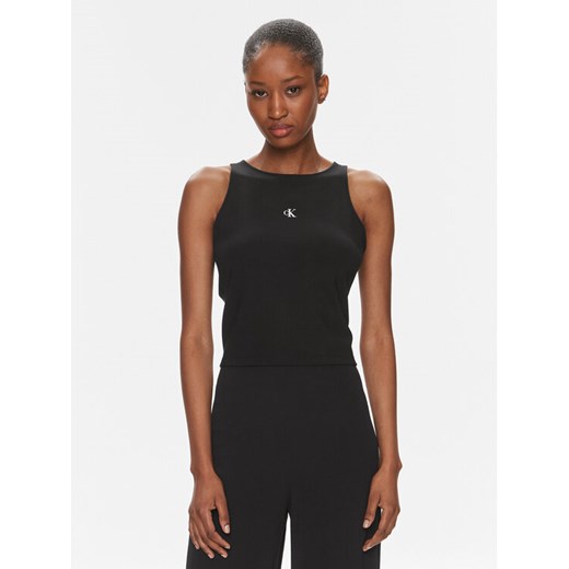 Calvin Klein Jeans Top Archival J20J223107 Czarny Slim Fit ze sklepu MODIVO w kategorii Bluzki damskie - zdjęcie 182645718