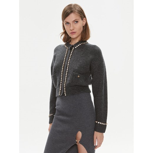 Pinko Kardigan Murena 102115 A18O Szary Regular Fit ze sklepu MODIVO w kategorii Swetry damskie - zdjęcie 182645848