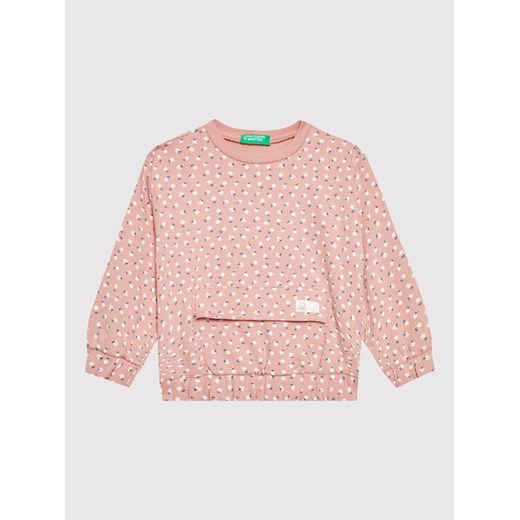 United Colors Of Benetton Bluza 3KFUG104Z Różowy Regular Fit ze sklepu MODIVO w kategorii Bluzy dziewczęce - zdjęcie 182645875