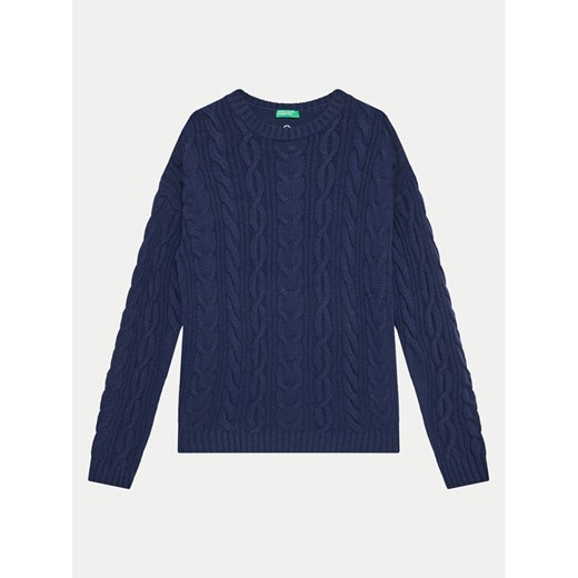 United Colors Of Benetton Sweter 1344C107G Granatowy Regular Fit ze sklepu MODIVO w kategorii Swetry chłopięce - zdjęcie 182645936
