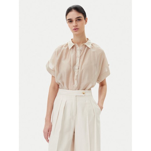 ViCOLO Bluzka TD0342 Beżowy Relaxed Fit ze sklepu MODIVO w kategorii Bluzki damskie - zdjęcie 182646038