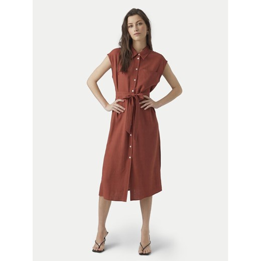 Vero Moda Sukienka koszulowa Mymilo 10282532 Czerwony Regular Fit ze sklepu MODIVO w kategorii Sukienki - zdjęcie 182646086
