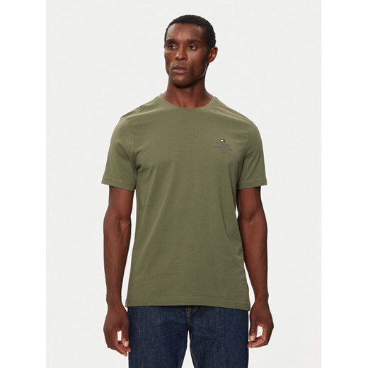 Tommy Hilfiger T-Shirt MW0MW36500 Zielony Regular Fit ze sklepu MODIVO w kategorii T-shirty męskie - zdjęcie 182646089