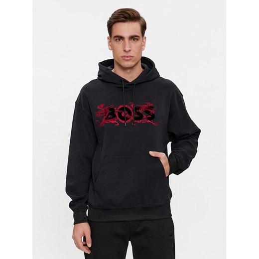 Boss Bluza Sullivan 119_Lny 50510129 Czarny Regular Fit ze sklepu MODIVO w kategorii Bluzy męskie - zdjęcie 182646355