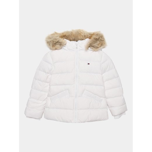 Tommy Hilfiger Kurtka puchowa Essential KG0KG07399 D Biały Regular Fit ze sklepu MODIVO w kategorii Kurtki dziewczęce - zdjęcie 182646358