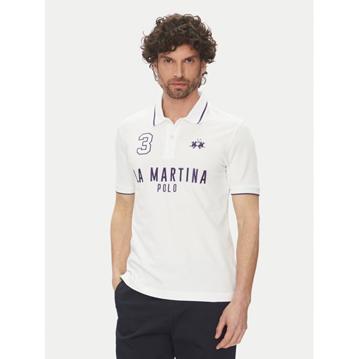 La Martina Polo Yeshayahu MAP320 PK001 Biały Regular Fit ze sklepu MODIVO w kategorii T-shirty męskie - zdjęcie 182646468