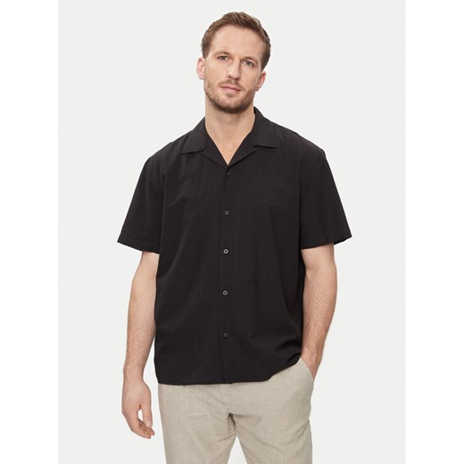 Selected Homme Koszula New Linen 16092978 Czarny Relaxed Fit ze sklepu MODIVO w kategorii Koszule męskie - zdjęcie 182646478