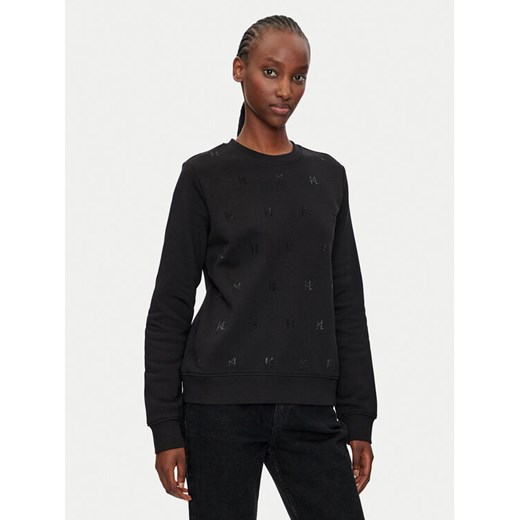 KARL LAGERFELD Bluza 246W1804 Czarny Regular Fit ze sklepu MODIVO w kategorii Bluzy damskie - zdjęcie 182646539