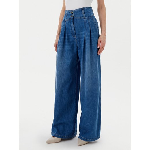TWINSET Jeansy 251TP2611 Niebieski Wide Leg ze sklepu MODIVO w kategorii Jeansy damskie - zdjęcie 182646549