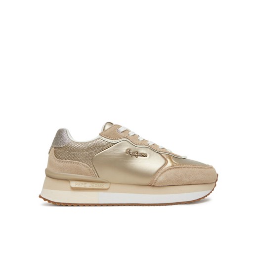 Pepe Jeans Sneakersy Rusper Shine PLS60033 Beżowy ze sklepu MODIVO w kategorii Buty sportowe damskie - zdjęcie 182646569