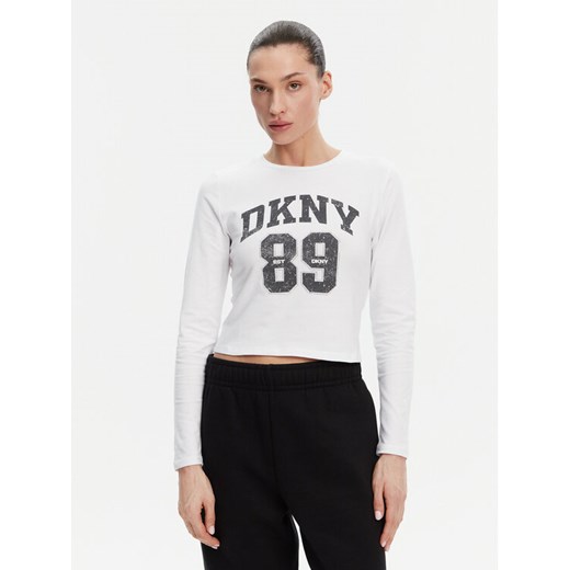 DKNY Bluzka DP4T9979 Biały Regular Fit ze sklepu MODIVO w kategorii Bluzki damskie - zdjęcie 182646619