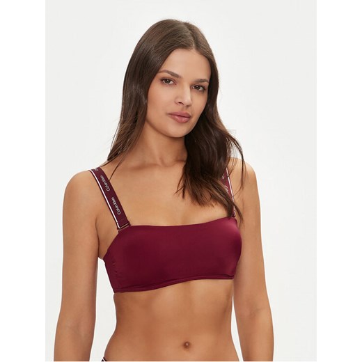 Calvin Klein Swimwear Góra od bikini KW0KW02731 Bordowy ze sklepu MODIVO w kategorii Stroje kąpielowe - zdjęcie 182646629
