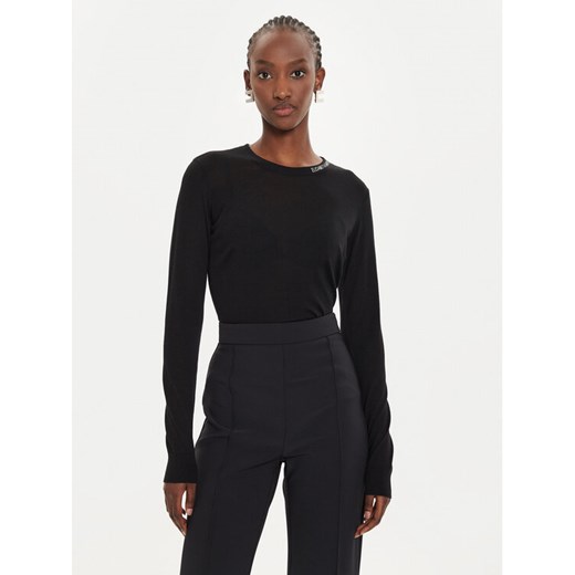 Elisabetta Franchi Bluzka MK-24S-47E2-V280 Czarny Regular Fit ze sklepu MODIVO w kategorii Bluzki damskie - zdjęcie 182646956