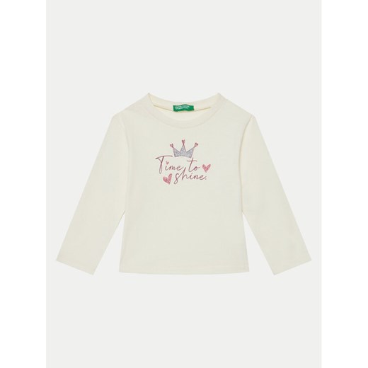 United Colors Of Benetton Bluzka 3ATNG10GL Écru Regular Fit ze sklepu MODIVO w kategorii Bluzki dziewczęce - zdjęcie 182646985