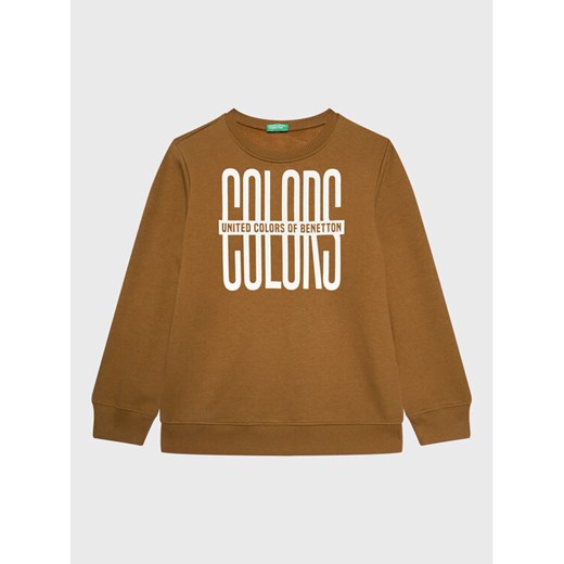 United Colors Of Benetton Bluza 3JLXC107Q Brązowy Regular Fit ze sklepu MODIVO w kategorii Bluzy chłopięce - zdjęcie 182647008