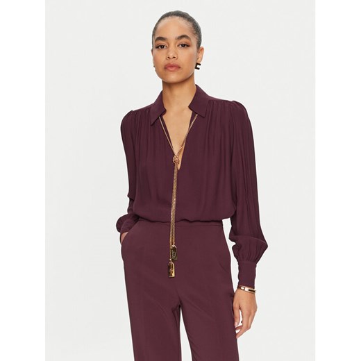 Elisabetta Franchi Koszula CA-093-46E3 Bordowy Regular Fit ze sklepu MODIVO w kategorii Koszule damskie - zdjęcie 182647118