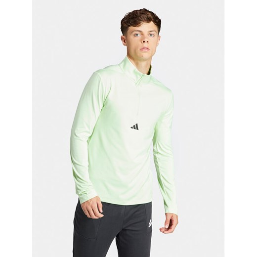 adidas Bluza techniczna Workout IS3803 Zielony Slim Fit ze sklepu MODIVO w kategorii Bluzy męskie - zdjęcie 182647189
