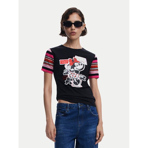 Desigual T-Shirt Minnie 25SWTK39 Czarny Slim Fit ze sklepu MODIVO w kategorii Bluzki damskie - zdjęcie 182647249