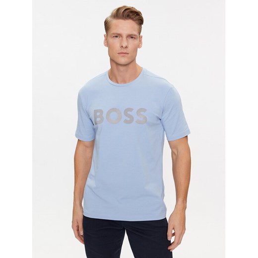 Boss T-Shirt Tee 8 50501195 Błękitny Regular Fit ze sklepu MODIVO w kategorii T-shirty męskie - zdjęcie 182647275