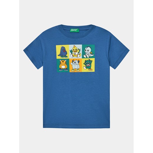 United Colors Of Benetton T-Shirt 3I1XG10DE Niebieski Regular Fit ze sklepu MODIVO w kategorii T-shirty chłopięce - zdjęcie 182647305