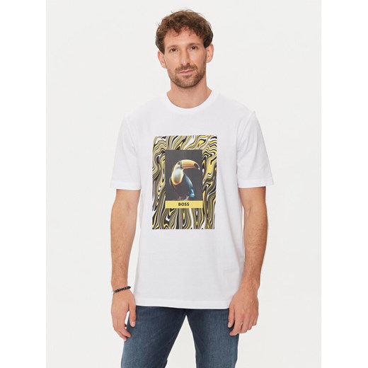 Boss T-Shirt Te_Tucan 50516012 Biały Regular Fit ze sklepu MODIVO w kategorii T-shirty męskie - zdjęcie 182647397