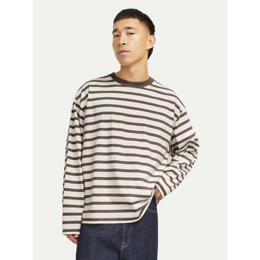 Jack&Jones Longsleeve Islington 12273202 Beżowy Loose Fit ze sklepu MODIVO w kategorii T-shirty męskie - zdjęcie 182647429