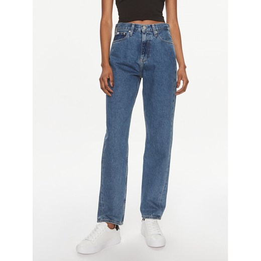 Calvin Klein Jeans Jeansy Authentic J20J222443 Granatowy Straight Fit ze sklepu MODIVO w kategorii Jeansy damskie - zdjęcie 182647469