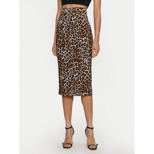 Elisabetta Franchi Spódnica midi GO-0694-7E2-V380 Brązowy Slim Fit ze sklepu MODIVO w kategorii Spódnice - zdjęcie 182647488