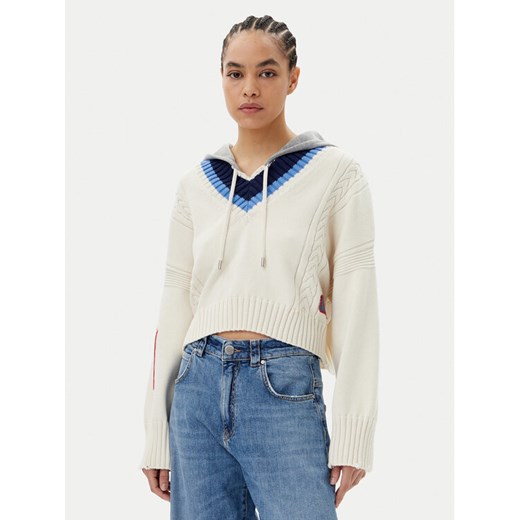 PINKO Sweter Breithorn Maglia 104621 Écru Relaxed Fit ze sklepu MODIVO w kategorii Swetry damskie - zdjęcie 182647539