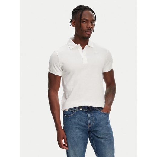 Robe di Kappa Polo William 6006170 Biały Slim Fit ze sklepu MODIVO w kategorii T-shirty męskie - zdjęcie 182647567