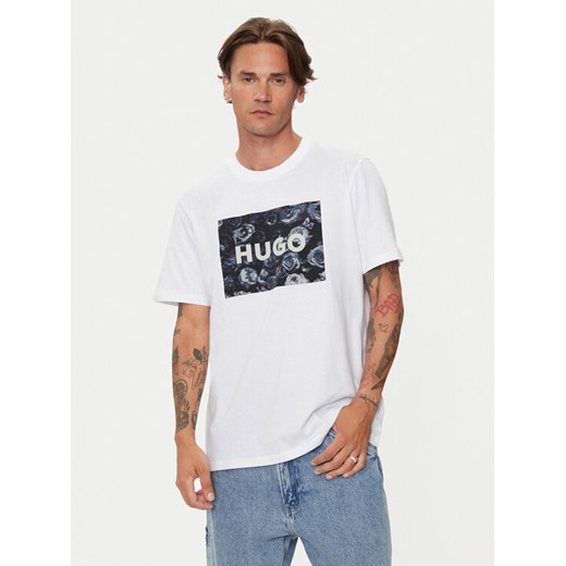 Hugo T-Shirt 50523999 Biały Regular Fit ze sklepu MODIVO w kategorii T-shirty męskie - zdjęcie 182647629