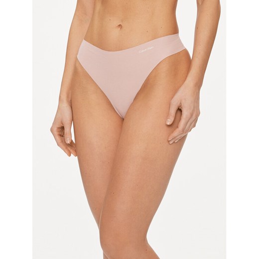 Calvin Klein Underwear Stringi 000QD5103E Różowy ze sklepu MODIVO w kategorii Majtki damskie - zdjęcie 182647638