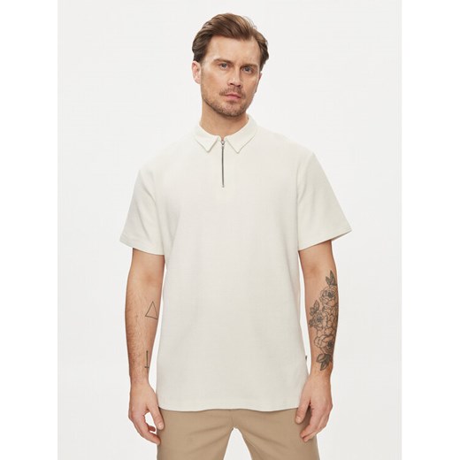 Wrangler Polo Rugby 112350413 Écru Relaxed Fit ze sklepu MODIVO w kategorii T-shirty męskie - zdjęcie 182647717