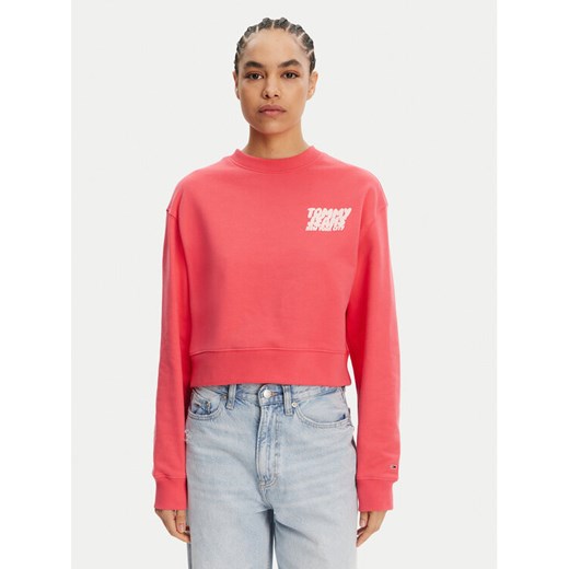 Tommy Jeans Bluza DW0DW21345 Różowy Relaxed Fit ze sklepu MODIVO w kategorii Bluzy damskie - zdjęcie 182647736
