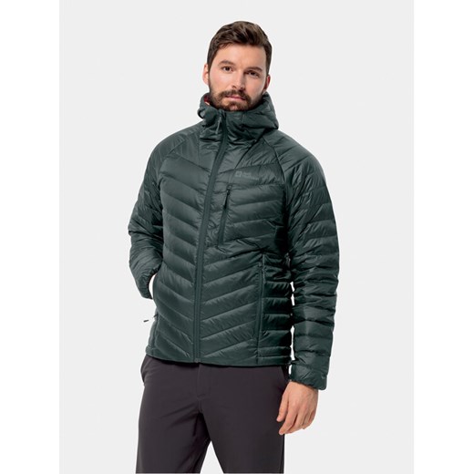 Jack Wolfskin Kurtka puchowa Passamani Down Hoody 1207241 Khaki Regular Fit ze sklepu MODIVO w kategorii Kurtki męskie - zdjęcie 182647758