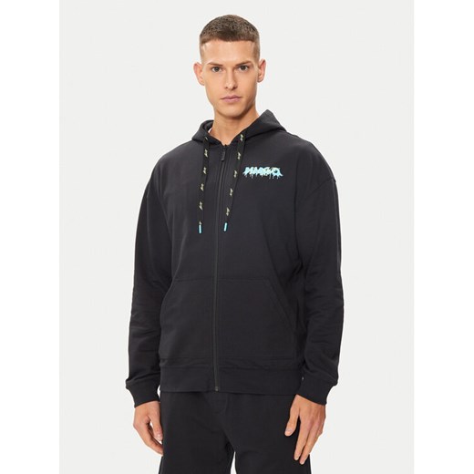 Hugo Bluza Logo 50514981 Czarny Regular Fit ze sklepu MODIVO w kategorii Bluzy męskie - zdjęcie 182647775