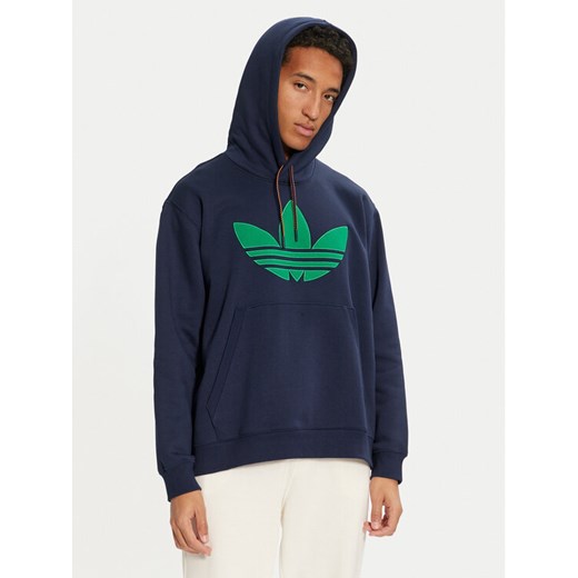 adidas Bluza JN5968 Granatowy Loose Fit ze sklepu MODIVO w kategorii Bluzy męskie - zdjęcie 182647918