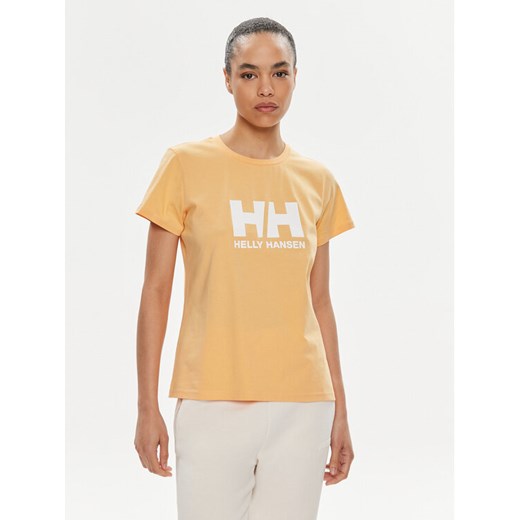 Helly Hansen T-Shirt W Hh Logo T-Shirt 2.0 34465 Pomarańczowy Regular Fit ze sklepu MODIVO w kategorii Bluzki damskie - zdjęcie 182647948