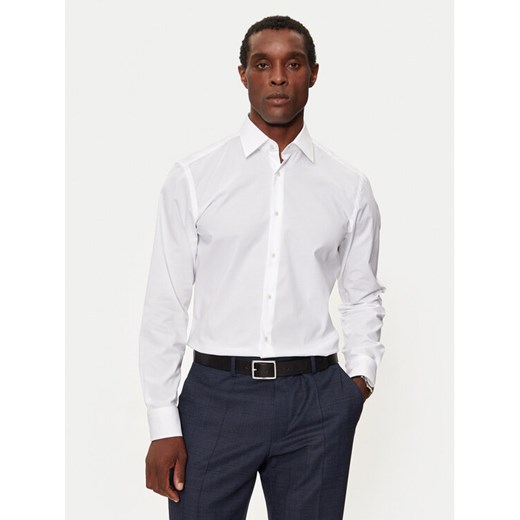 Boss Koszula 50527198 Biały Slim Fit ze sklepu MODIVO w kategorii Koszule męskie - zdjęcie 182648106