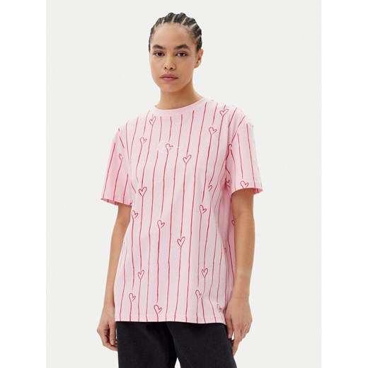 Karl Kani T-Shirt Signature Heart Pinstripe Os 61300127 Różowy Regular Fit ze sklepu MODIVO w kategorii Bluzki damskie - zdjęcie 182648146