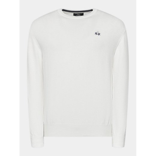 La Martina Sweter Wilmar WMS002 YW091 Biały Regular Fit La Martina L MODIVO