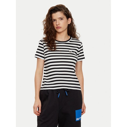 KARL LAGERFELD T-Shirt A1W17099 Czarny Regular Fit ze sklepu MODIVO w kategorii Bluzki damskie - zdjęcie 182648425