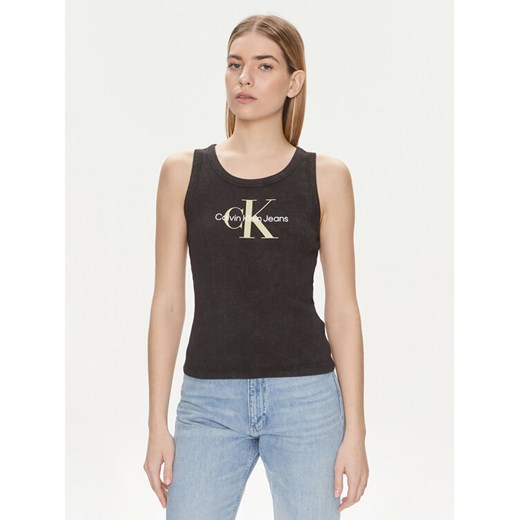 Calvin Klein Jeans Top Archival Monologo J20J223160 Czarny Slim Fit ze sklepu MODIVO w kategorii Bluzki damskie - zdjęcie 182648468