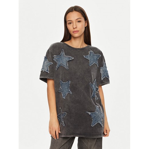 One Teaspoon T-Shirt Denim Star 26858 Szary Relaxed Fit ze sklepu MODIVO w kategorii Bluzki damskie - zdjęcie 182648537