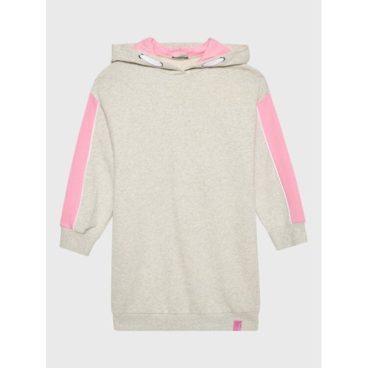 United Colors Of Benetton Sukienka codzienna 3J68CV00B Szary Regular Fit ze sklepu MODIVO w kategorii Sukienki dziewczęce - zdjęcie 182648566