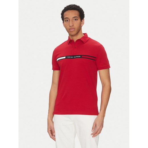 Tommy Hilfiger Polo Chest Insert MW0MW38130 Czerwony Regular Fit ze sklepu MODIVO w kategorii T-shirty męskie - zdjęcie 182648609