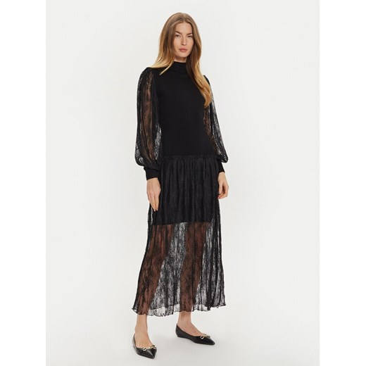 TWINSET Sukienka dzianinowa 242TT3161 Czarny Regular Fit ze sklepu MODIVO w kategorii Sukienki - zdjęcie 182648619