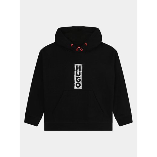 Hugo Bluza G25156 S Czarny Regular Fit ze sklepu MODIVO w kategorii Bluzy chłopięce - zdjęcie 182648706