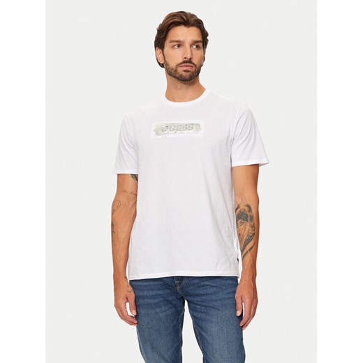 Guess T-Shirt M4BI61 K9RM1 Biały Slim Fit ze sklepu MODIVO w kategorii T-shirty męskie - zdjęcie 182648757