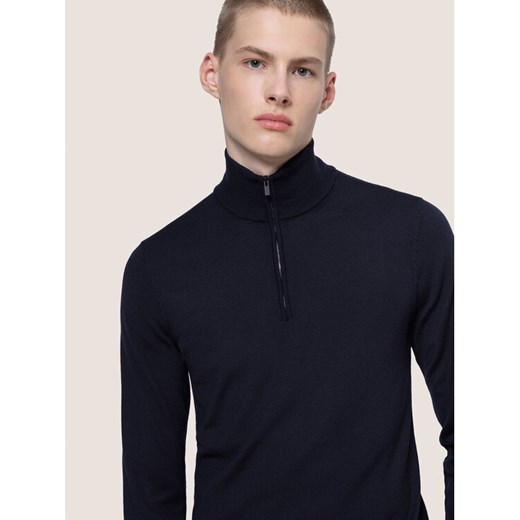 Hugo Sweter San Gottardo 2 50435691 Granatowy Slim Fit ze sklepu MODIVO w kategorii Swetry męskie - zdjęcie 182648758